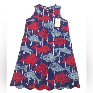 NWT Classic Prep Girls Size 12 Piper Scallop Dress Fishy Print